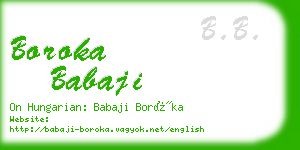 boroka babaji business card